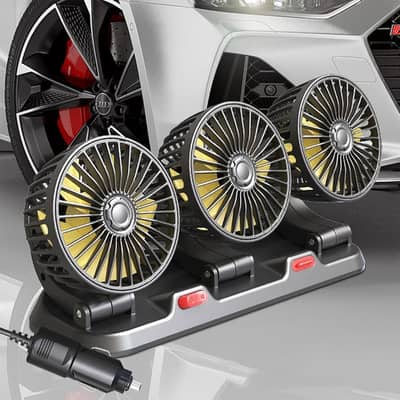 Triple Head Car Cooling Fan Dashboard- New