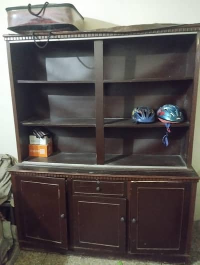 wooden show case without glass