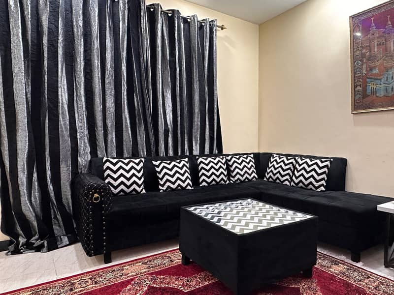 L shape sofa with center table 1