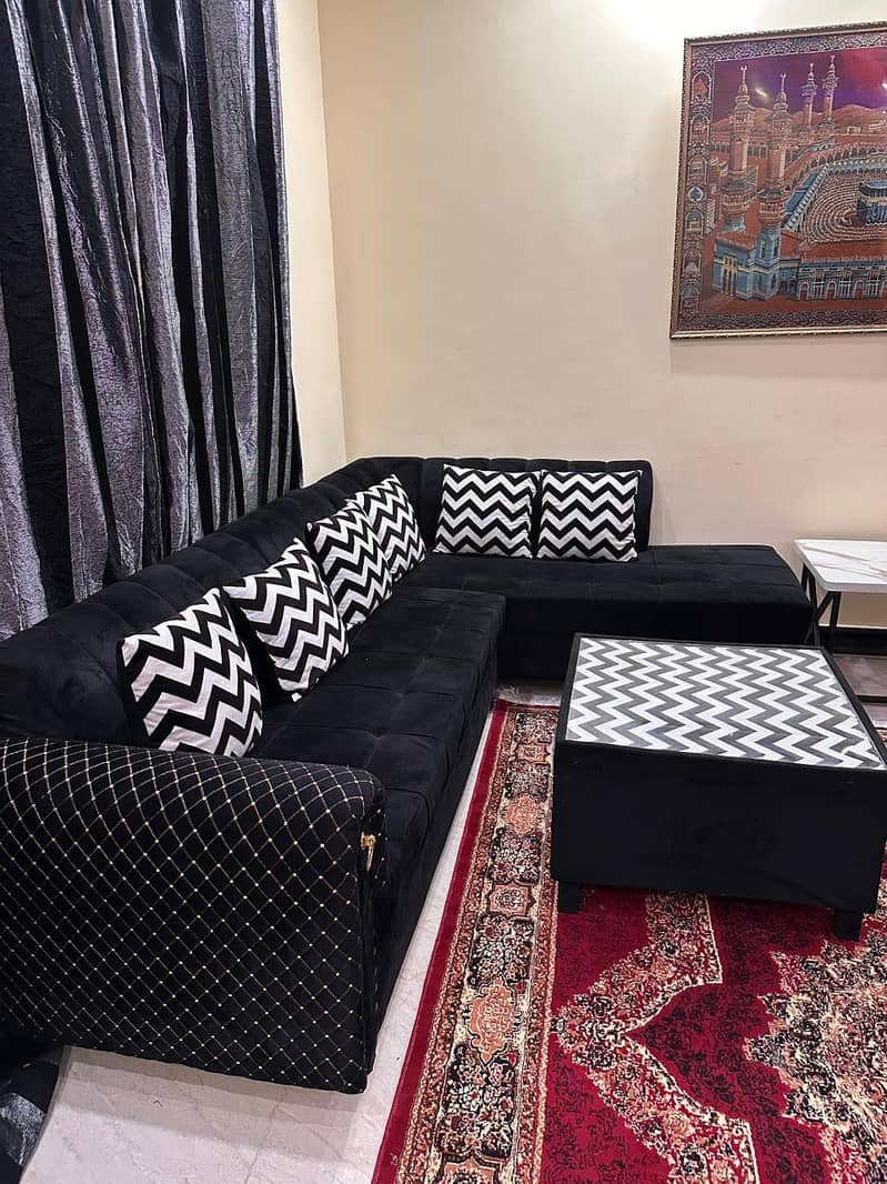 L shape sofa with center table 5