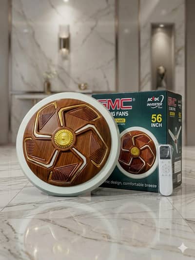 GMC 56" AC/DC Inverter Ceiling Fan with Remote (Premium Wooden Design)