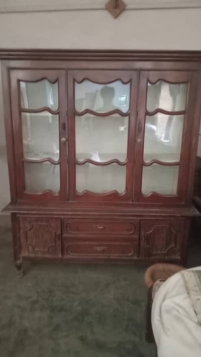 Two Door Wooden Crockery Showcase