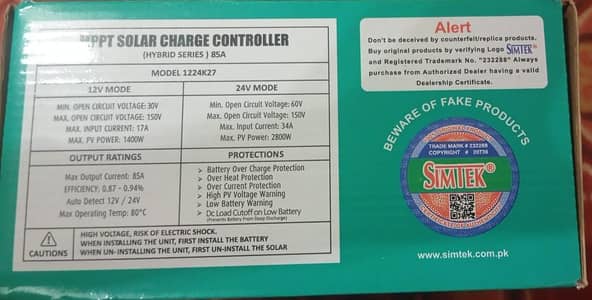 New pin pack Simtek MPPT 85A  Hybrid controller