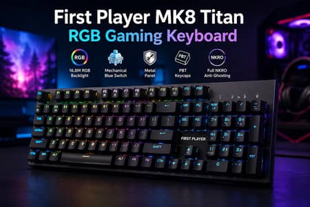 First Player MK8 Titan RGB Gaming Keyboard – Excellent Condition