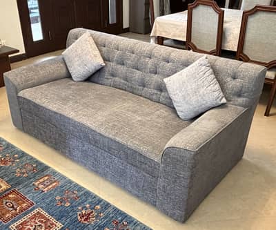 2.5 - Seater Sofa | Modern Grey Tufted Design