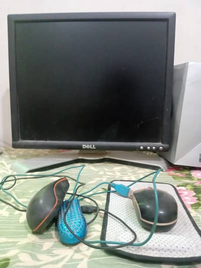 computer  with CPU monitor mouse pad 3mouse