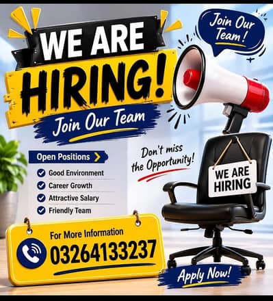 MALES AND FEMALES STAFF REQUIRED FOR OFFICE WORK