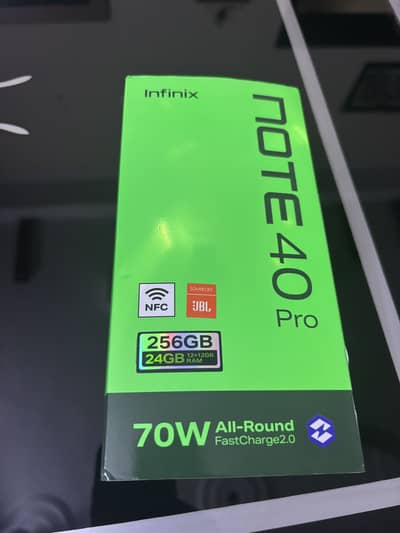 Infinix Note 40 Pro with box and original accessories