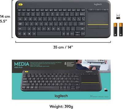 Logitech K400 Plus Wireless Keyboard with TouchPad