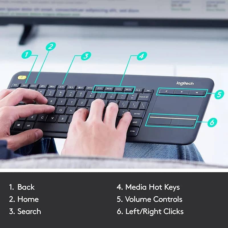 Logitech K400 Plus Wireless Keyboard with TouchPad 3