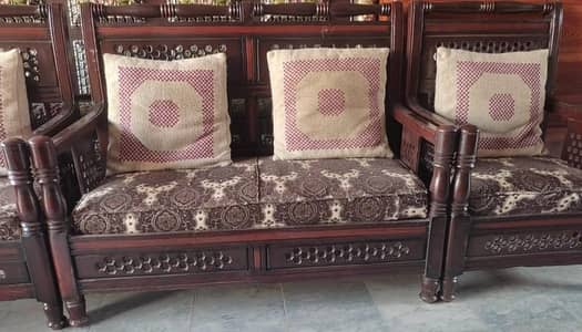 Wooden 4 Seater Sofa