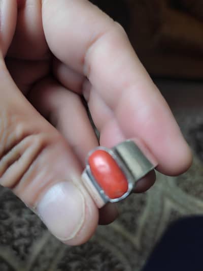 original marjan stone silver ring small finger