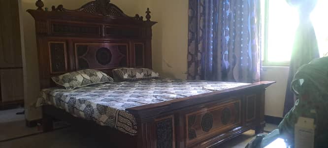 double bed wooden