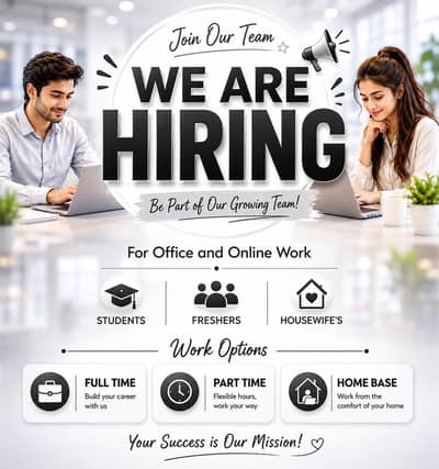 Hiring male and female on urgent bases