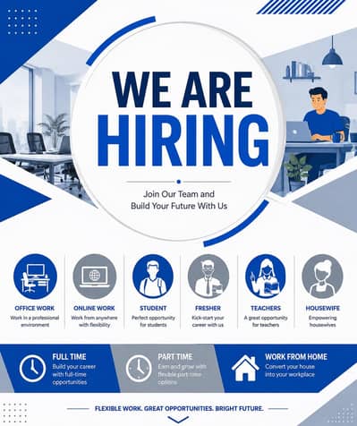 Hiring male and female for work in Lahore