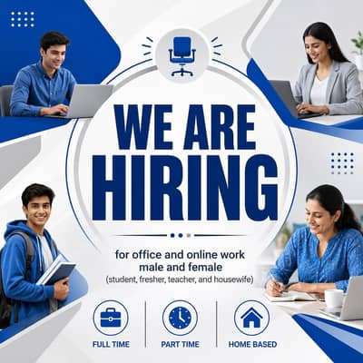 We are hiring male and female for work.