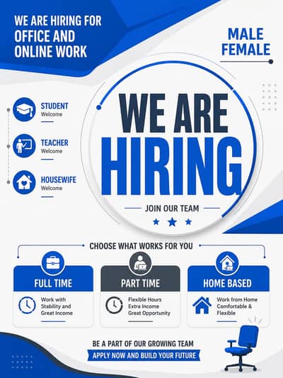 Hiring Male/Female on urgent bases
