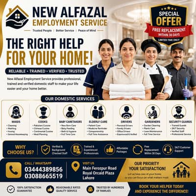 Professional Maids, Cooks & Babysitters Available