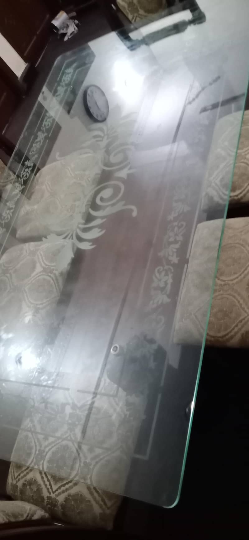6 سیٹر ڈائننگ ٹیبل سیٹ مع موٹے شیشے کے  8