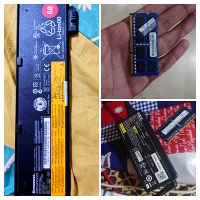 laptop charger ddr3 8gb ram and Lenovo original battery