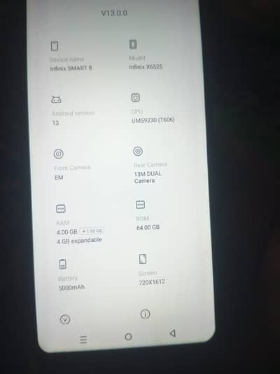 Infinix Smart 8,4 gb 64 gb , Official pta Approved