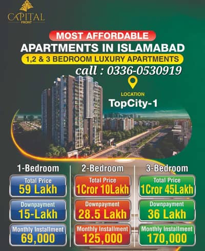 (550 Sq Feet) 1 Bed Apartment Available For Sale On 4.5 Years Easy Instalment Plan