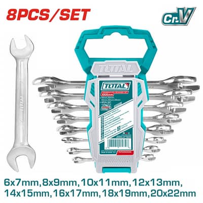 TOTAL THT102386 Double Open End Spanner Set 8PCS