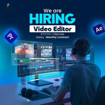 We Are Hiring A Professional Video Editor  For YouTube Video