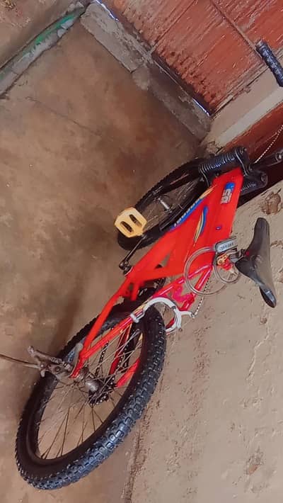 very beautiful cycle red colour tire new hai