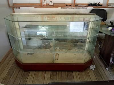 iron and glass made showcase for shop