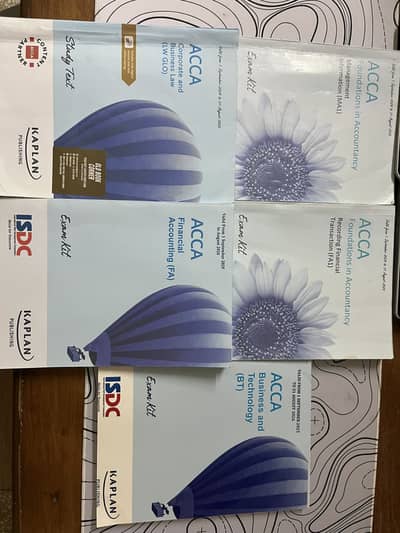 ACCA kaplan books (FA1,MA1,BT,FA,LW-GLO)