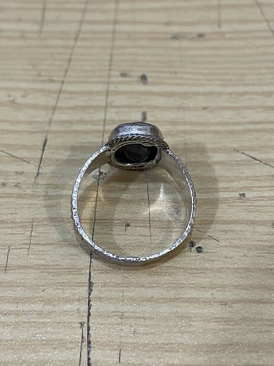 Neelam Stone Chandi Ring