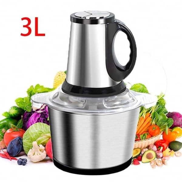 High Quality Chopper Machine 3L Stainless Steel Bowl - 4 Sharp Blades - Powerful Motor - Qeema Maker - Meat Grinder - Hand Chopper - Food Processor - Vegetable & Fruit Cutter - Juicer Blender Machine - Electric Chopper - Multi Function Kitchen Appliance
