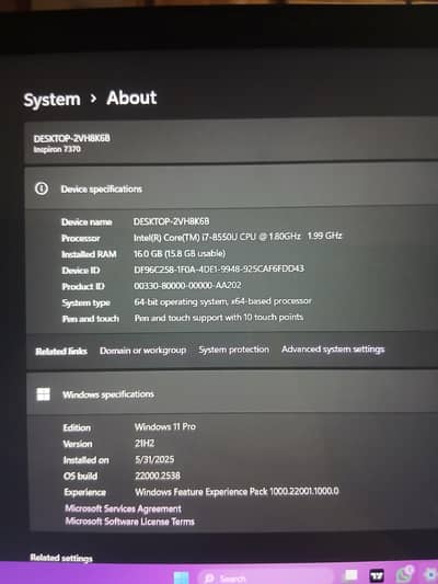 dell i7 8 gen 16 512 touchscreen