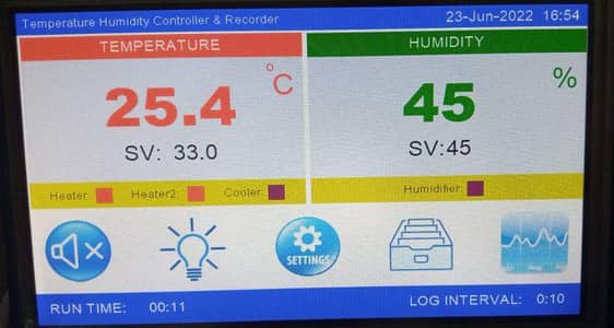 Stability Chamber Control Touch LCD