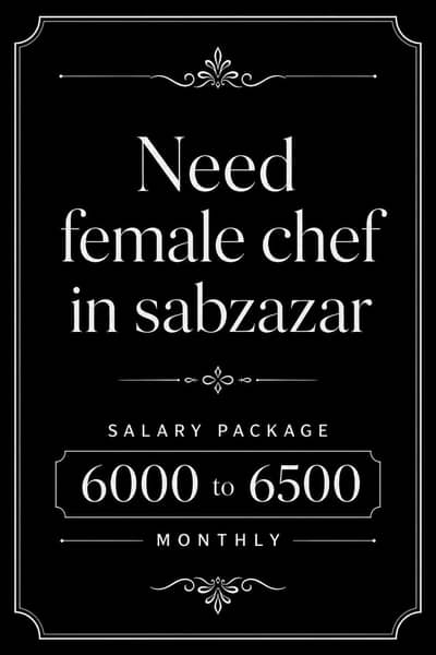 need female cook for food in sabzazar