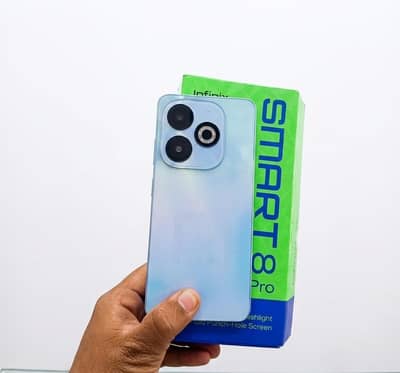 infinix smart 8 pro 4 + 4 128 gb complete box