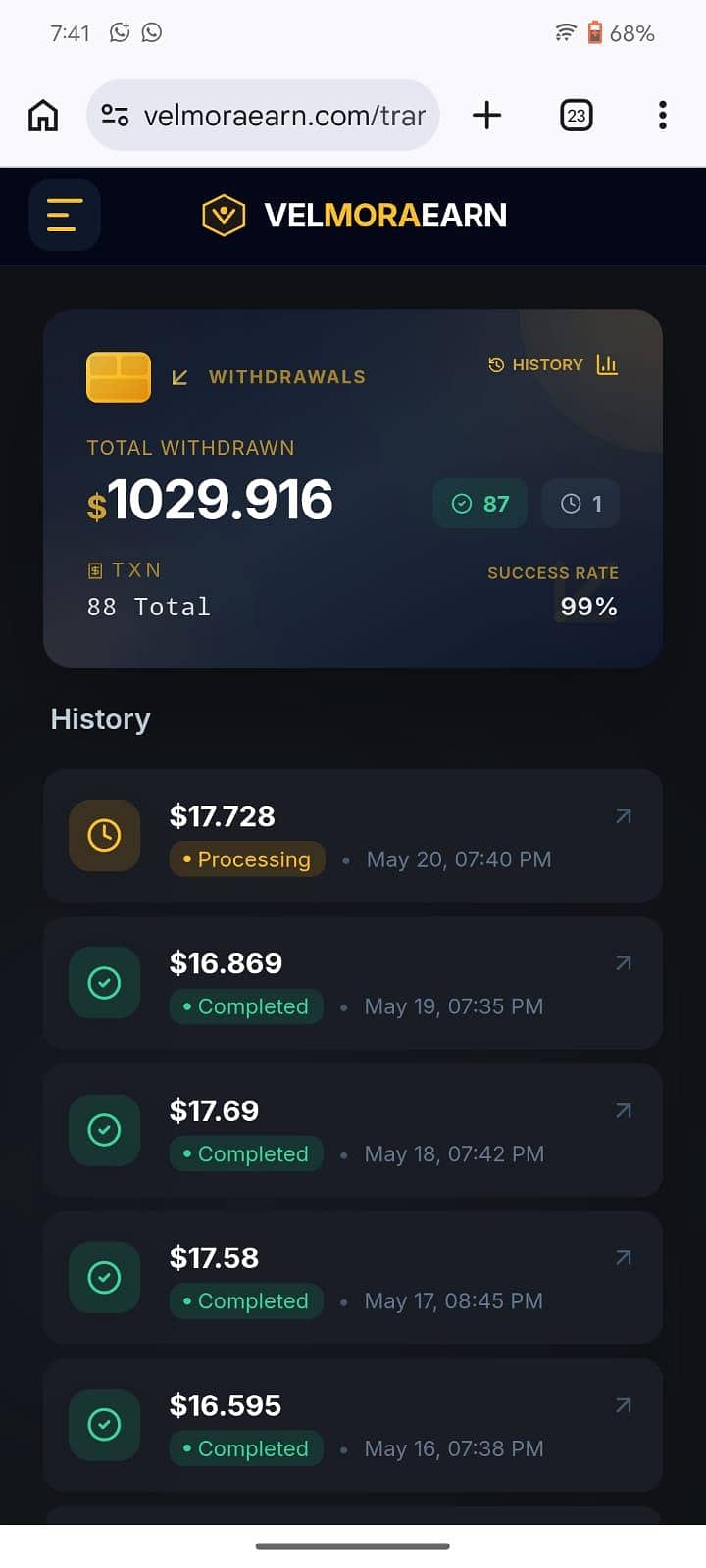 earning platform with proofs 0