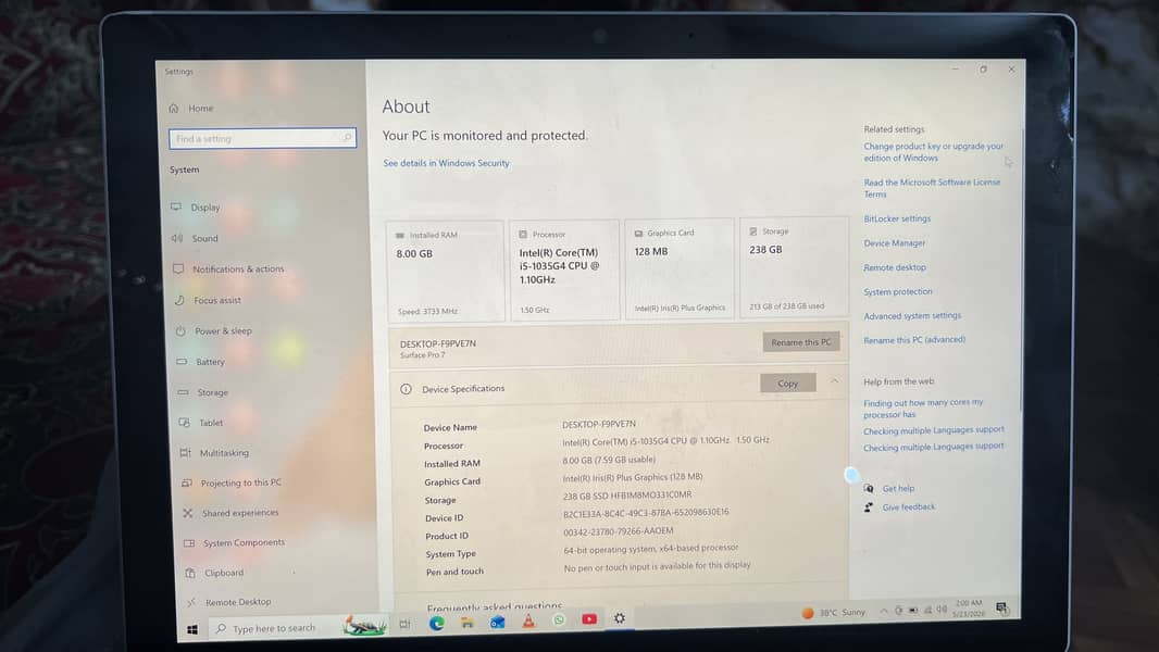 Microsoft Surface 7 pro 2