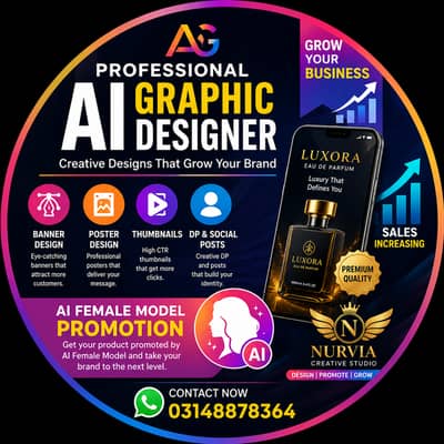 Professional AI Graphic Designer & AI Female Model Product Promotion