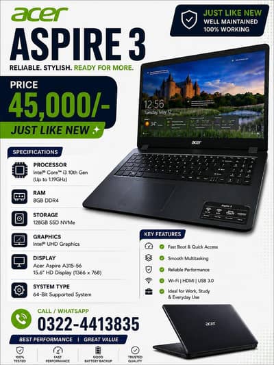 core i3 , 10th Generation laptop