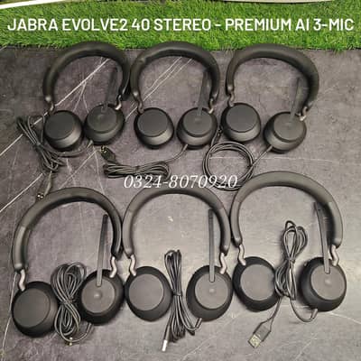 Jabra Evolve2 40 Stereo - Premium Ai 3 Mic Noise Cancelling Headset