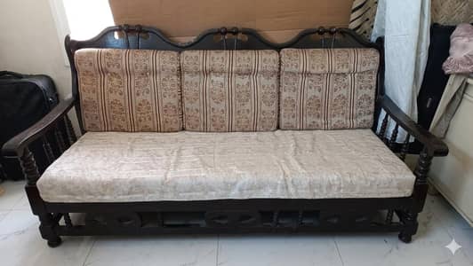 5 Seater Solid Wood Sofa  with Cushions