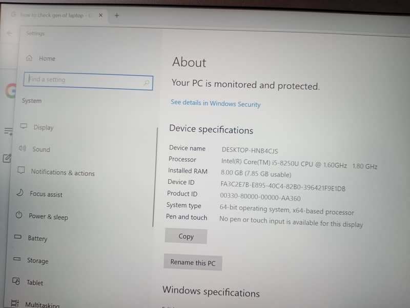 core i5 genration 8 6