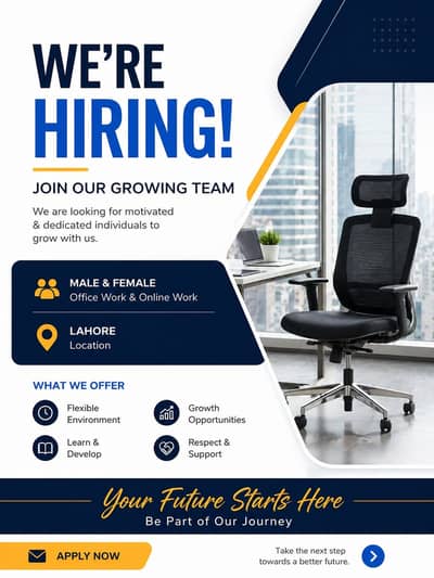 Hiring male and female for office work!!!