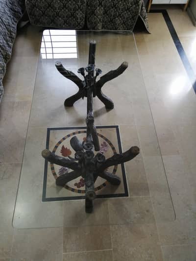 wood and glass table