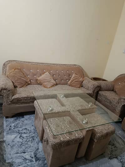 sofa set /five seater sofa with center table and stools