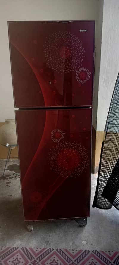 Orient Fridge Red  Color glass Door