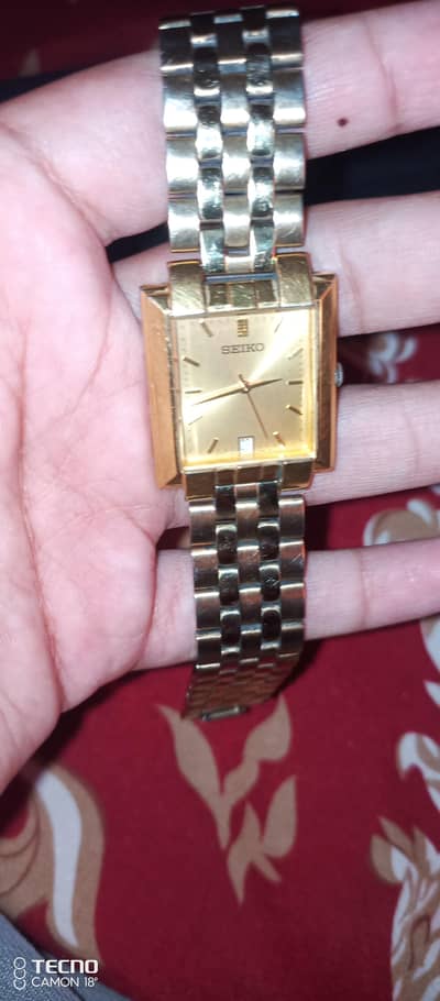sieko vintage gold tank watch