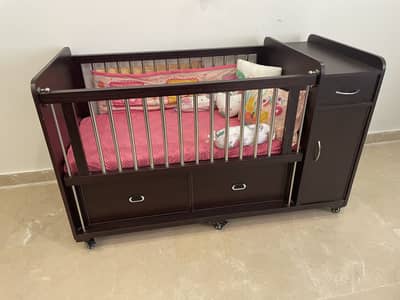 Baby Cot with Changing Station & Storage